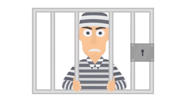 Prisonnier Animation Prisonnier Prison Caricature — Video