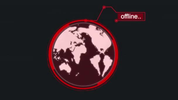 Internet Animazione Dell Icona Online Offline Connessione Globale — Video Stock