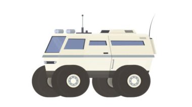 Uzay aracı. Mars gezgin aracı animasyonu. Çizgi film