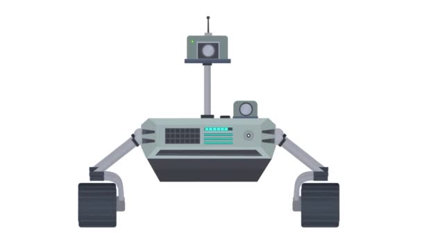 Animación Rover Investigación Marciano Caricatura — Vídeos de Stock