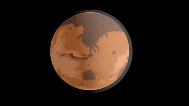 Planeet Mars Rode Planeet Animatie Cartoon — Stockvideo