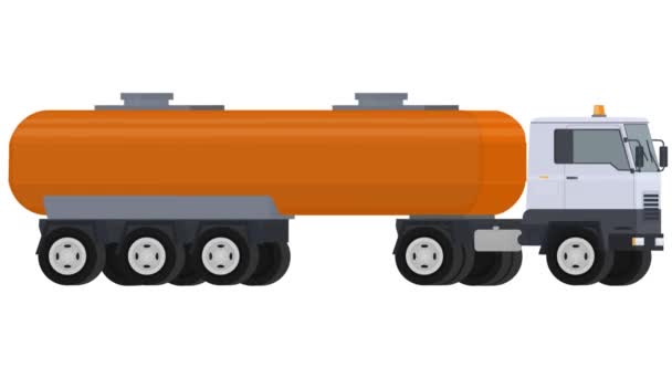 Camión Combustible Animación Camión Cisterna Caricatura — Vídeo de stock