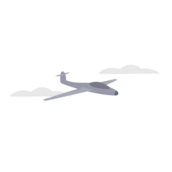 Glider Plan Flygplan Som Flyger Molnen Vektor Illustration — Stock vektor