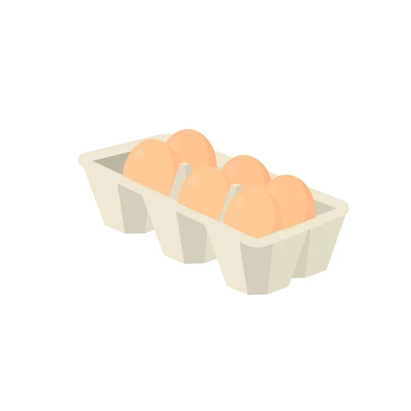 Eierschale Vorhanden Hühnereier Einer Schachtel Vektorillustration — Stockvektor