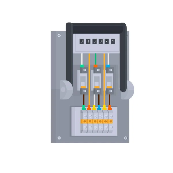 Elektrische Meter Schakelbord Vectorillustratie — Stockvector