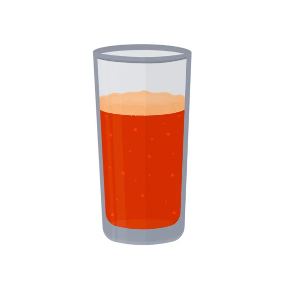 Refrigerante Vidro Com Uma Bebida Ilustração Vetorial — Vetor de Stock
