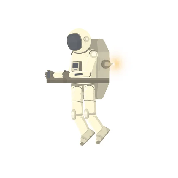 ジェットパック付きの宇宙飛行士 宇宙飛行士の宇宙ミッションベクトルイラスト — ストックベクタ