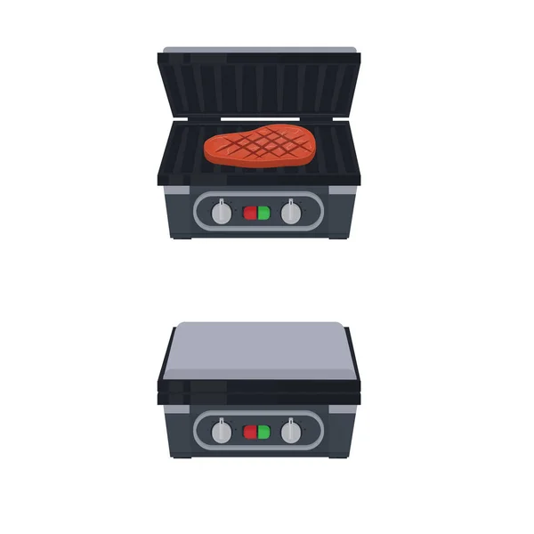 Ηλεκτρική Ψησταριά Τηγανητό Κρέας Διανυσματική Απεικόνιση — Διανυσματικό Αρχείο