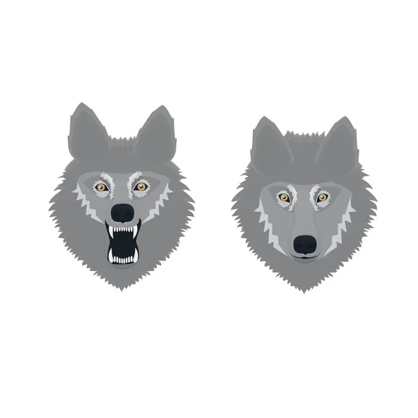 Вовк Посміхнувся Тваринний Вовк Векторні Ілюстрації — стоковий вектор