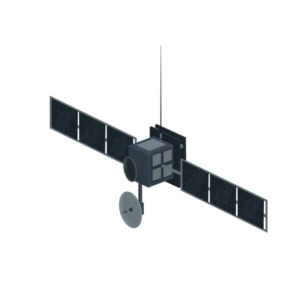 Δορυφόρος Πτήση Διαστημικού Οχήματος Διανυσματική Απεικόνιση — Διανυσματικό Αρχείο