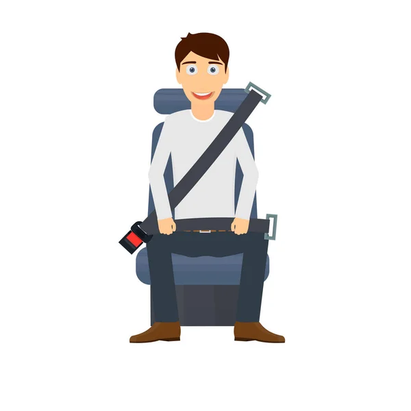 Seat Belt Man Wearing Seat Belt Vector Illustration Stock Illustration
