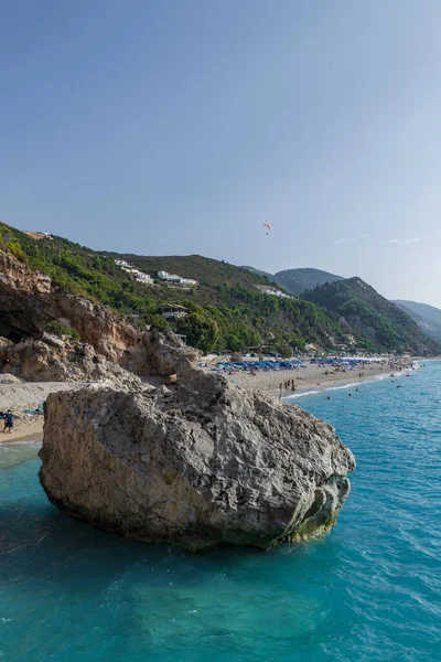 Lefkada Grécia Setembro 2019 Kathisma Beach Uma Das Melhores Praias — Fotografia de Stock