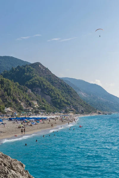 Lefkada Grécia Setembro 2019 Kathisma Beach Uma Das Melhores Praias — Fotografia de Stock
