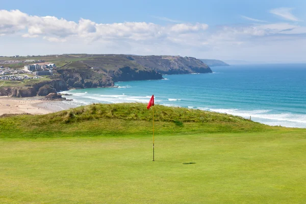Golf course and beautiful seaside view — Stock Photo, Image