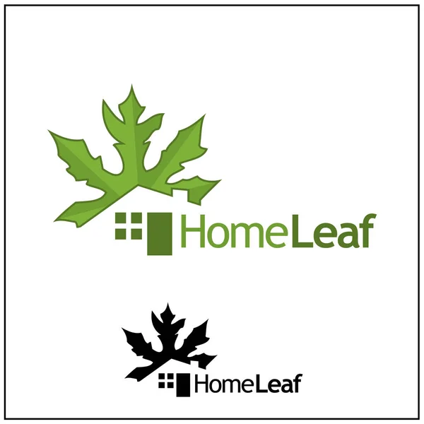 Logo Home Leaf Illustration Vectorielle Logo Logo Maison Abstrait — Image vectorielle