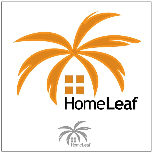 Logo Home Leaf Illustration Vectorielle Logo Logo Maison Abstrait — Image vectorielle