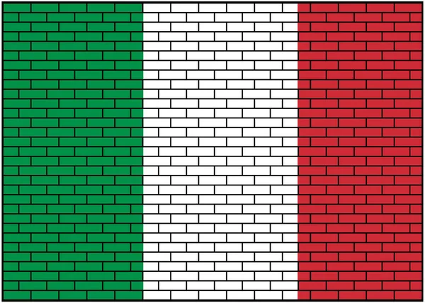 Итальянский Итальянский Флаг Фоне Кирпичной Стены Векторная Миграция — стоковый вектор