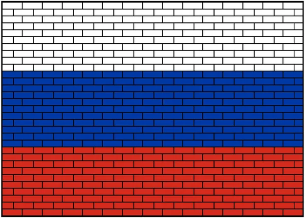 Russische Flagge Auf Backsteinhintergrund Vektorillustration — Stockvektor