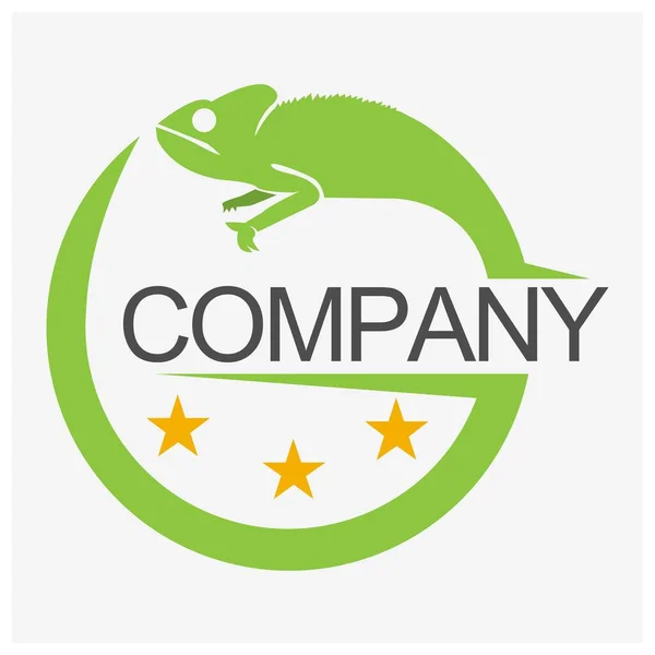Icono Del Logotipo Chameleon Icono Camaleón Ilustración Vectorial Sobre Fondo — Vector de stock