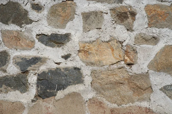 Büyük Taşlı Beton Duvar Dokusu Gri Kahverengi Tasarım Için Yatay — Stok fotoğraf