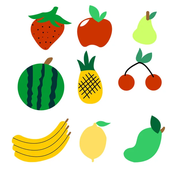 新鲜水果的卡通画 — 图库矢量图片