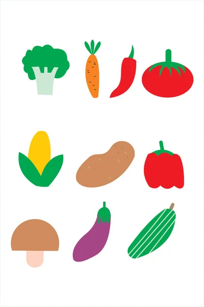 新鲜蔬菜的卡通画 — 图库矢量图片