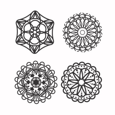 Klasik mandala süs tasarımı çizimi