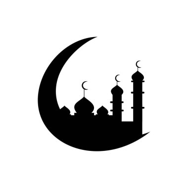 Cami silueti arka planı veya duvar kağıdı, cami illüstrasyonu