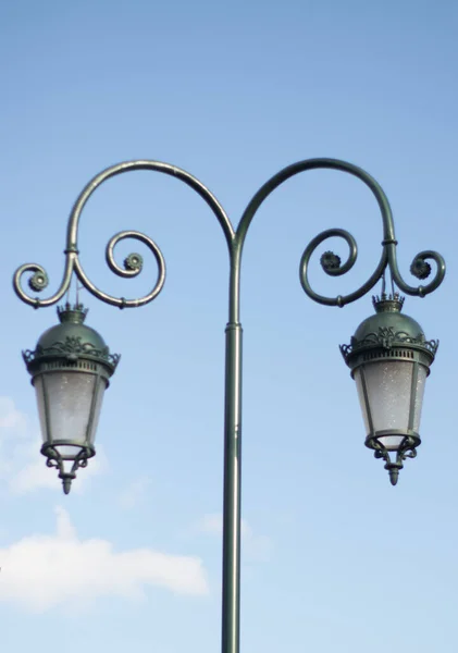 Dekorativní Lampa Parku Modré Obloze Retro Park Lampa — Stock fotografie