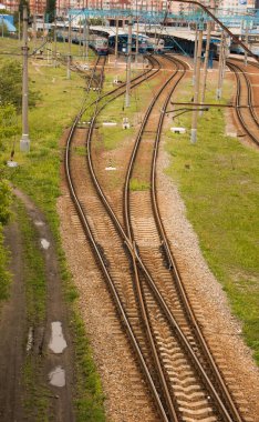 Levada, Kharkov, Ukrayna, 05 / 19 / 20.Banliyö trenlerinin tren istasyonu