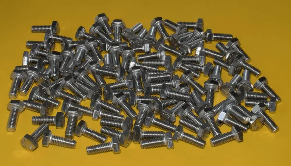Stainless Steel Bolt Bolts Thread Texture — Stock Photo, Image