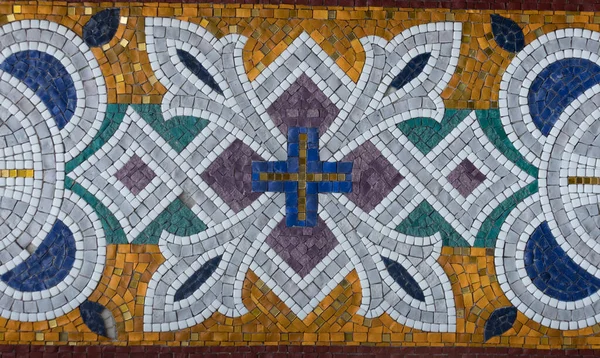 Çok Renkli Karmaşık Mozaik Ritüel Mozaik Dekorasyonu — Stok fotoğraf