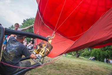 Bila Tserkva, Ukrayna, Ağustos 2020: Balon festivali Ukrayna 'da başladı