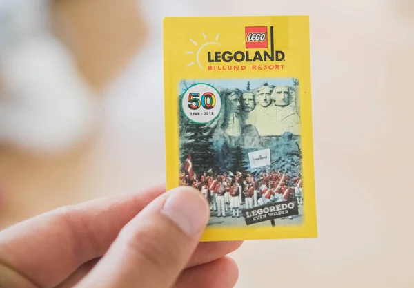 Billund Dinamarca Julio 2018 Primer Plano Del Billete Para Legoland — Foto de Stock