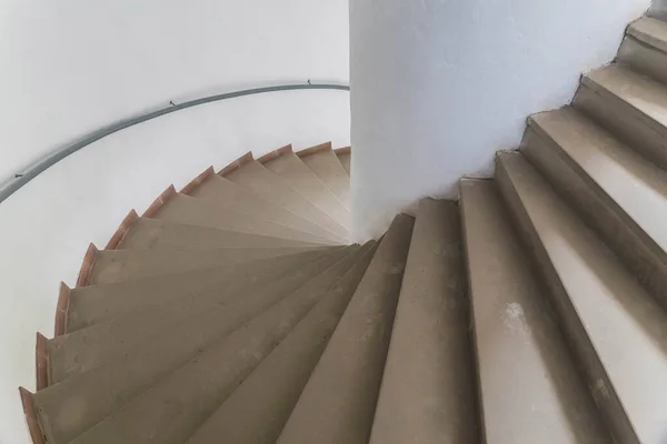 Ancien Escalier Colimaçon Béton Dans Château — Photo