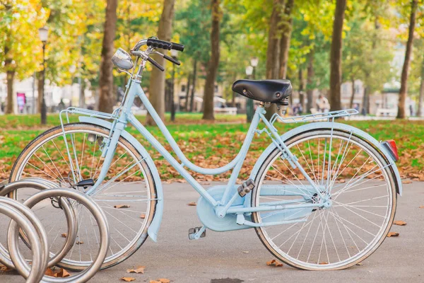 classic bike parked in a park in Slovenia