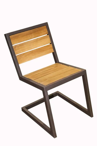 Drewniane Krzesło Stylu Poddasza Białym Tle Pod Kątem Stopni Element — Zdjęcie stockowe