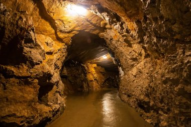 Slovenya 'daki Pivka Nehri tarafından kurulan Karst Mağarası Postojnska-Jama