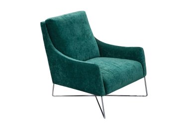 Beyaz arka planda rahat kadife koltuklar. İç öge