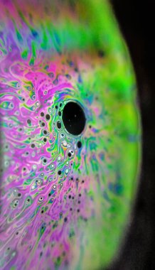 Sabun köpükleri parlak renklere sahip soyut renk arkaplanı