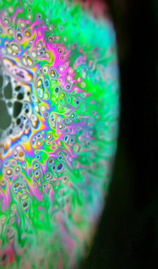 Sabun köpükleri parlak renklere sahip soyut renk arkaplanı