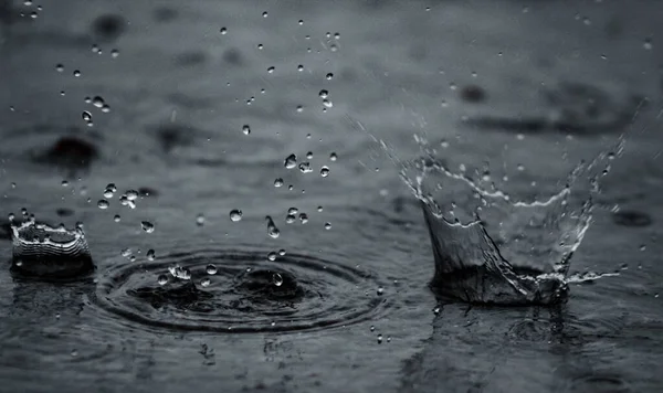 Rain Water Drop Falling Floor Heavy Rain Day — Stock Photo, Image