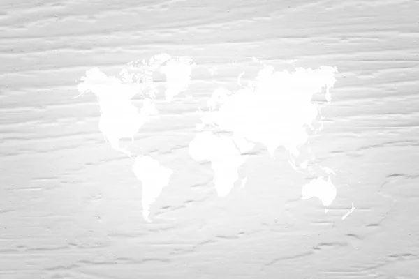 Superfície de textura de madeira com mapa mundial — Fotografia de Stock