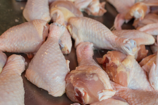 Thai street food, fresh chicken