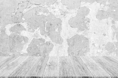 Duvar doku yüzeyi ahşap teras ile