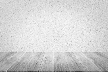 Duvar doku yüzeyi ahşap teras ile