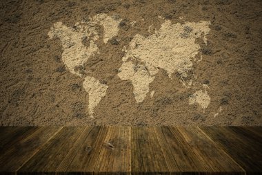 Kum doku yüzey vintage tarzı ahşap Teras ve dünya m
