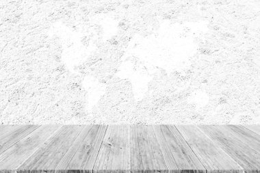 Kum doku yüzeyi ahşap Teras ve dünya ile harita