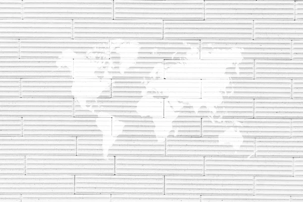 Superfície de textura de parede com mapa mundial — Fotografia de Stock