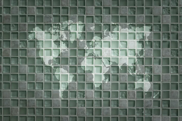Superficie de textura de pared con mapa mundial — Foto de Stock